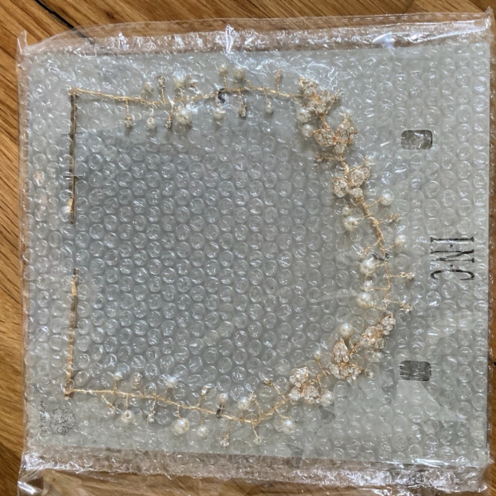 INC Crystal and Pearl Halo Headband